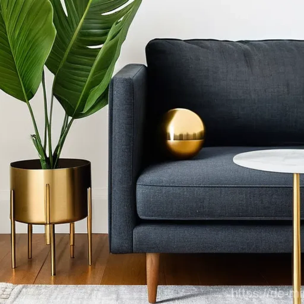 미니멀 럭셔리 DIY 아이디어 - **Upcycled 70s Side Table in a Minimalist Luxury Living Room**
    A stylish 1970s side table, metic...