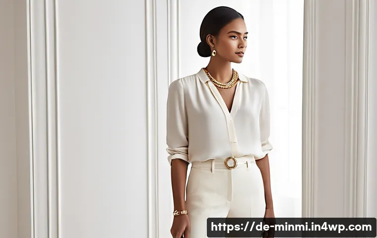 고급스러움을 더하는 미니멀 액세서리 - **Prompt: Quiet Elegance and Minimalist Style**
    "A sophisticated, stylish woman in her late 20s ...