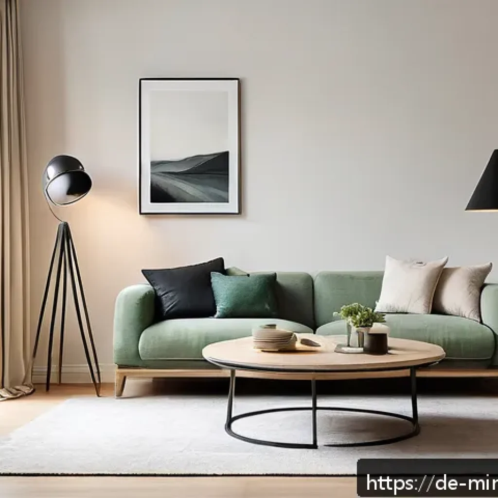 미니멀 럭셔리 홈 인테리어 아이디어 - A minimalist living room interior featuring a soft, neutral color palette of beige, gray, and cream ...