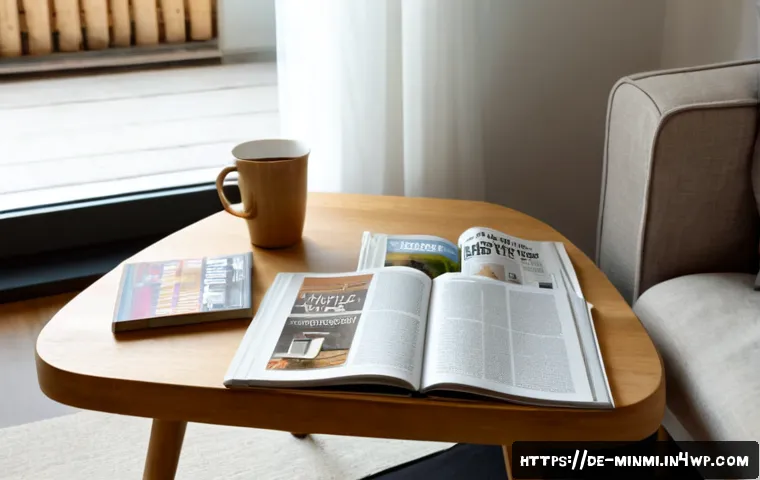 미니멀 리빙을 위한 고급 저널과 잡지 추천 - Photorealistic minimalist German apartment reading corner, a refined blank-cover journal and several...